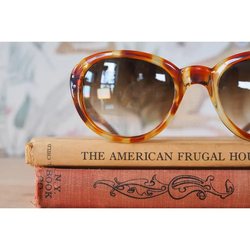 Vintage 1960s Mod Sunglasses Made in Italy Multicolor Thick Frame MCM Retro NOS